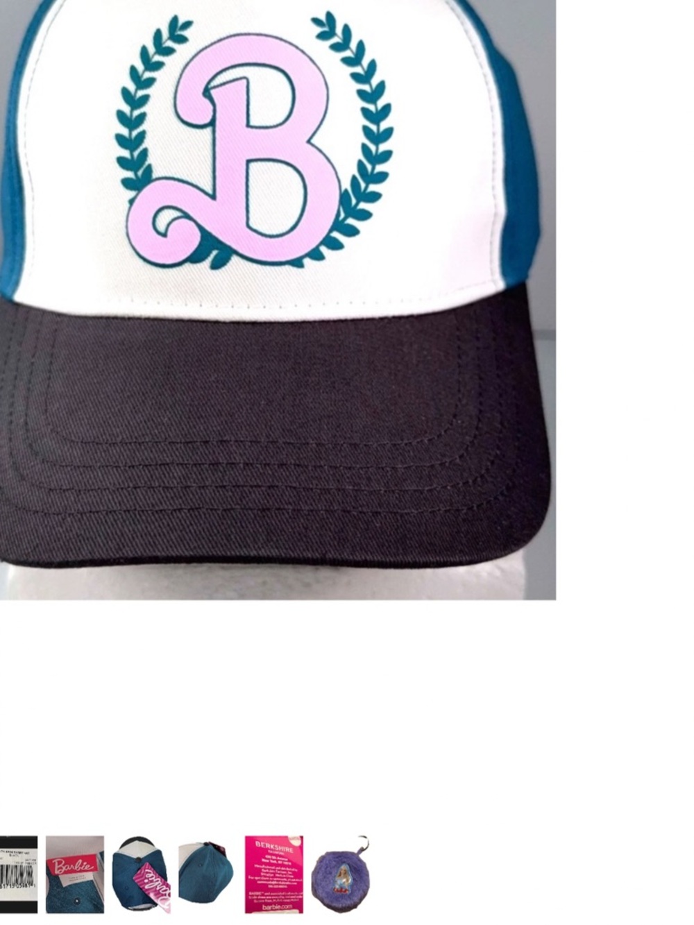 Lot Barbie, Coin Purse & NWT Pink & Teal 'B' Crest Trucker Hat